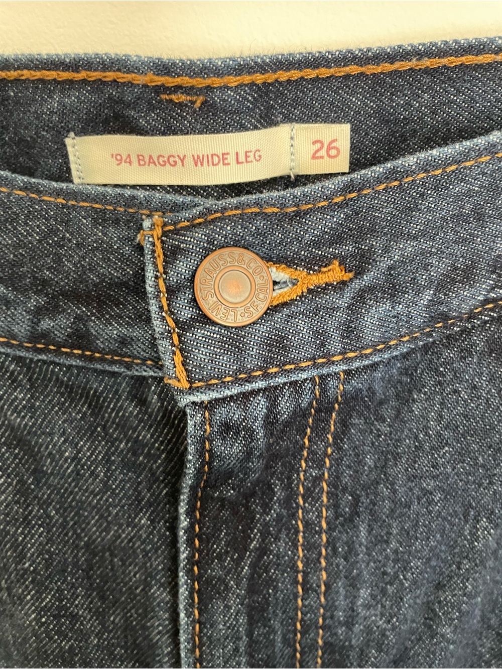 Levi's '94 Baggy Wide-Leg Jeans - Dark Blue 26 w/ 30” inseam *NWOT* y2k - Picture 6 of 12